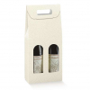 Scatola porta bottiglie in cartone bianco effetto pelle con finestra e maniglia superiore, cartone da 30 pezzi, vari formati