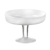 Alzata linea Antilia in vetro bianco e piede trasparente, diametro 24 cm, altezza 18 cm