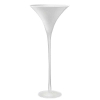 Coppa Martini della linea Antilia in vetro bianco e piede trasparente, diametro 23 cm, altezza 51 cm