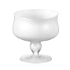 Coppa bianca in vetro con piede trasparente linea Antilia diametro 17 cm, altezza 16 cm