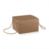 Scatola Segreto automontante con cordini nocciola fantasia, 24.5x24.5 cm, altezza 15 cm