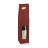 Scatola porta bottiglie in cartone bordeaux effetto tessuto con finestra e maniglia superiore, vari formati