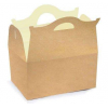 Scatola happy meal antiunto con maniglia in cartoncino bio-compostabile formato 20x14cm h.13, confezione da 25 pezzi