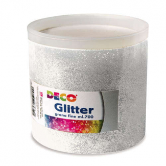 Barattolo glitter da 700 ml a grana fine, tinta unita