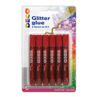 Colla glitter in tubetto da 10.5 ml, confezione da 6 pezzi