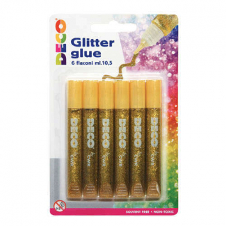 Colla glitter in tubetto da 10.5 ml, confezione da 6 pezzi