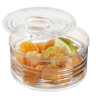 Barattolo trasparente fingerfood in plastica, con coperchio