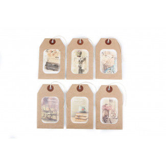 Biglietto auguri stampato 6x10 cm, confezione da 6 pezzi, soggetti assortiti