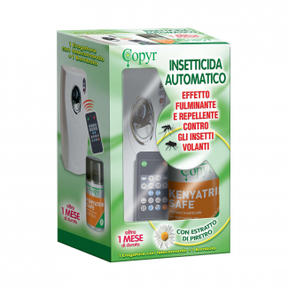 Kit dispenser erogatore automatico insetticida con bomboletta e telecomando