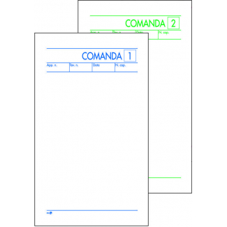 Blocco da 25 comande 2 copie autoricalcanti, formato 9.8x16.5 cm, confezione da 10 pezzi