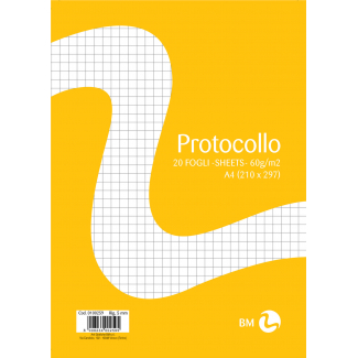 Foglio protocollo A4, confezione da 20 pezzi
