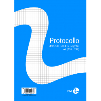 Foglio protocollo A4, confezione da 20 pezzi