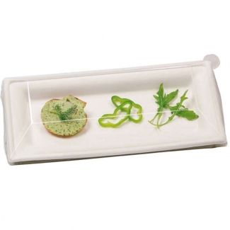 Coperchio 100% RPET per piatto piano quadro bio confezione da 25 pezzi
