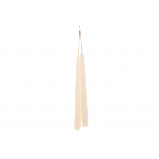 Candela a stelo lucida avorio altezza 25 cm, confezione da 2 pezzi