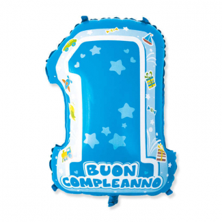 Palloncino sagomato "1° compleanno", altezza 62 cm