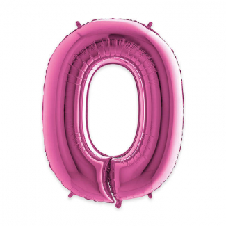 Palloncino sagomato a numero, colore fuxia, altezza 102 cm