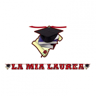 Festone in carta fantasia "La mia laurea", lunghezza 6 metri