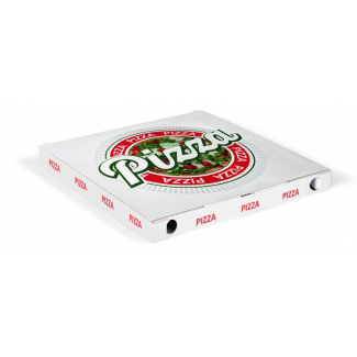 Scatola pizza fantasia generica formato 40x40, altezza 3cm, cartone da 100 pezzi