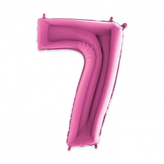 Palloncino sagomato a numero, colore fuxia, altezza 102 cm