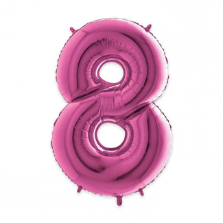 Palloncino sagomato a numero, colore fuxia, altezza 102 cm