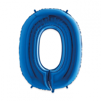 Palloncino sagomato a numero, colore blu metallizzato, altezza 102 cm