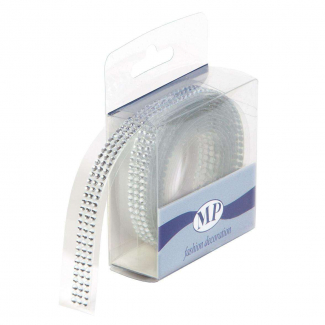 Rotolo sticker strass argento adesivi, lunghezza 1.5 metri