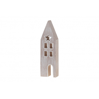 Casa in legno grigio chiaro, 4x15 cm spessore 2 cm, confezione da 3 pezzi