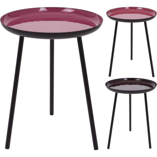 Tavolino tondo in metallo, altezza 35 cm, vari colori