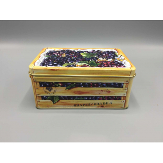 Scatola in latta cassetta d'uva, 14x9x6 cm