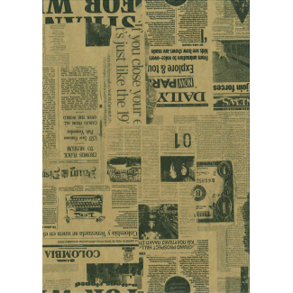 Carta regalo kraft avana liscia in fogli, fantasia giornale, cm 70x100, confezione da 25 fogli