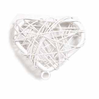 Cuore intrecciato in fil di ferro con foro, 2.5x3cm, confezione da 12 pezzi