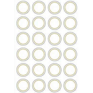 Etichetta adesiva tonda trasparente con bordo oro, diametro 3 cm, confezione da 240 pezzi