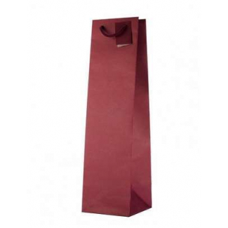 Shopper da 1 bottiglia in kraft, con maniglia in cordone cotton e tag