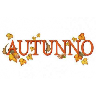Vetrofania adesiva scritta "autunno", formato 24x60cm.