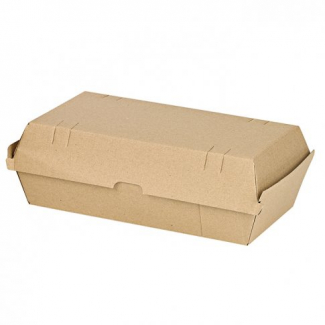 Contenitore hamburger cartoncino kraft avana biocompostabile