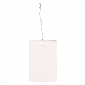 Etichetta tag rettangolare in cartoncino kraft bianco con filo elastico