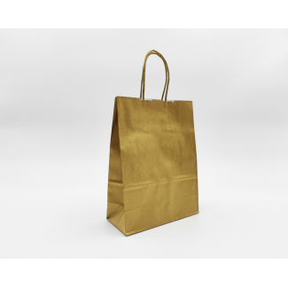 Shopper oro metal in carta kraft con maniglia ritorta