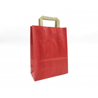 Shopper sealing millerighe rosso con maniglia piatta