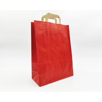 Shopper sealing millerighe rosso con maniglia piatta