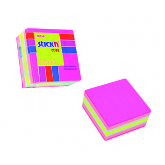 Blocco foglietti rimovibili, colori neon e pastello fucsia, 51x 51mm, confezione da 250 fogli