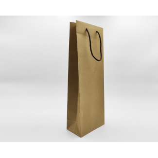 Shopper avana con maniglia in cordone cotone cacao, 18+10x50 cm, confezione da 12 pezzi