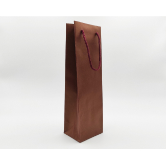 Shopper bordeaux portabottiglia, con maniglia cordone cotone, 12+9x39cm, confezione da 10 pezzi