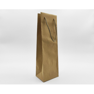 Shopper kraft avana portabottiglie, con maniglia in cordone cotone