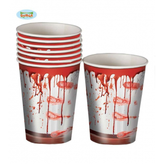 Bicchiere stampa "Tracce di sangue" da 240 ml, confezione da 8 pezzi
