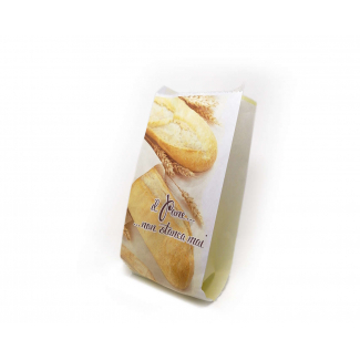 Sacchetto in carta kraft bianco 40 gr, stampa "Pane", cartone da 10 kg.