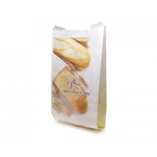 Sacchetto in carta kraft bianco 40 gr, stampa "Pane", cartone da 10 kg.