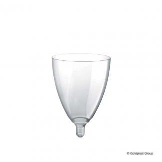 Bicchiere plastica calice medio in PS trasparente 180cc, confezione da 20 pezzi