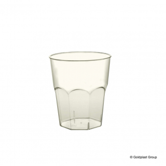 Bicchiere plastica in plastica (PS) trasparente base ottagonale