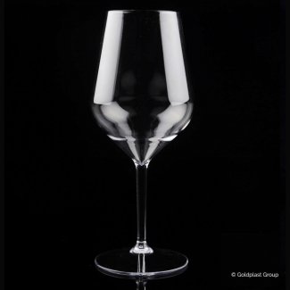 Bicchiere calice trasparente "wine tritan" drink safe riutilizzabile 470cc, confezione da 6 pezzi