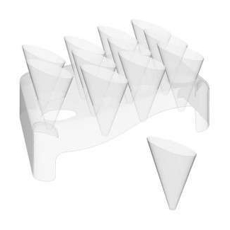 Kit 5 vassoi portata in plastica trasparente + 60 coni fingerfood